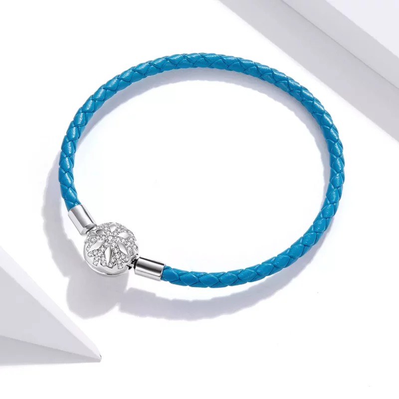 (afbeelding voor) Pandora Style Lether Sneeuwvlok Leren armband - SCB196 - Bekijken 2