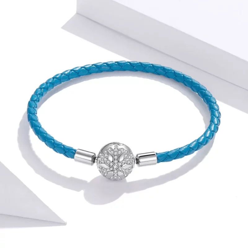 (afbeelding voor) Pandora Style Lether Sneeuwvlok Leren armband - SCB196 - Bekijken 4