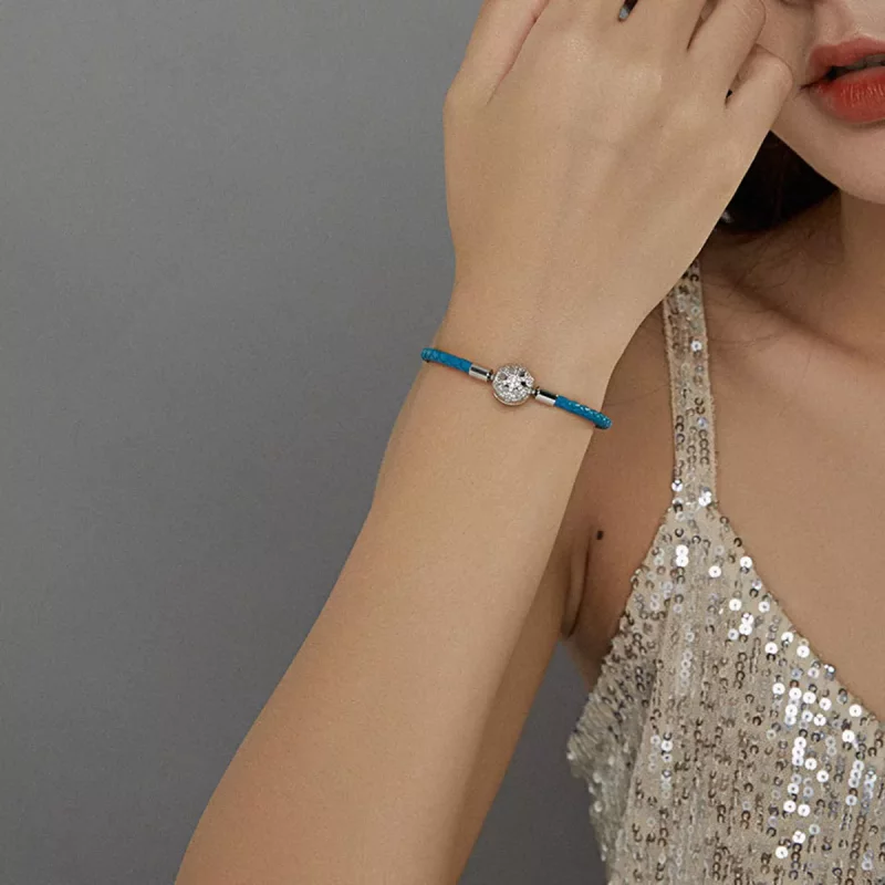 (afbeelding voor) Pandora Style Lether Sneeuwvlok Leren armband - SCB196 - Bekijken 5