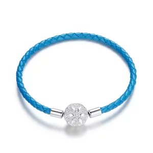 (afbeelding voor) Pandora Style Lether Sneeuwvlok Leren armband - SCB196