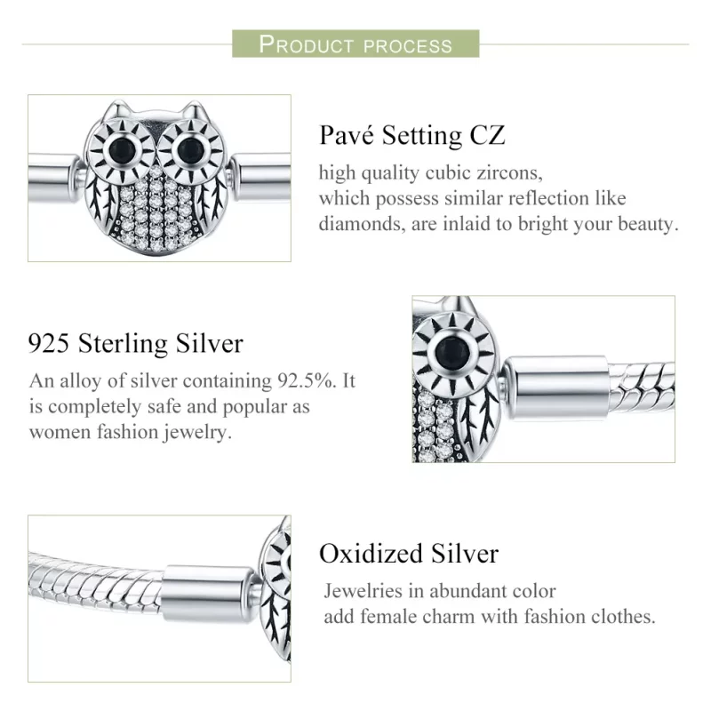 (afbeelding voor) Pandora Style Leuke uil Armband - SCB067 - Bekijken 3