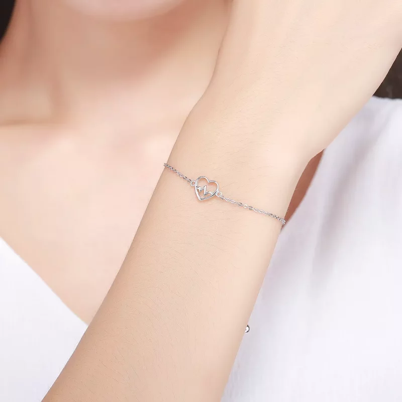 (afbeelding voor) Pandora Style liefde cardiogram Armband - SCB019 - Bekijken 2