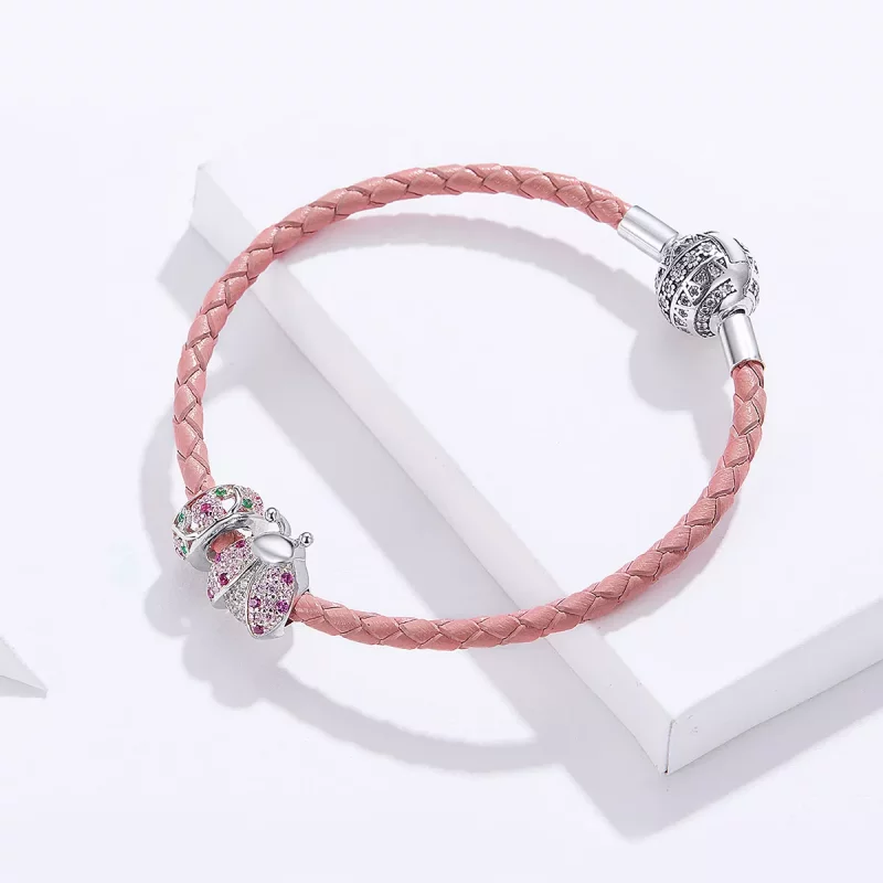 (afbeelding voor) Pandora Style Lieveheersbeestje Leren armband - SCB823 - Bekijken 4