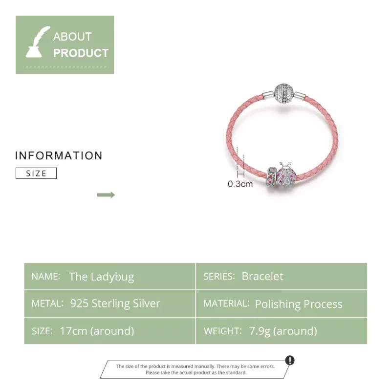 (afbeelding voor) Pandora Style Lieveheersbeestje Leren armband - SCB823 - Bekijken 5