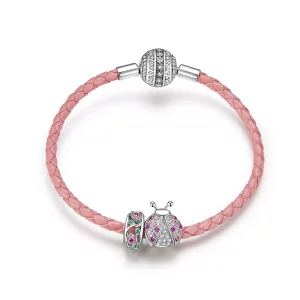 Pandora Style Lieveheersbeestje Leren armband - SCB823 (afbeelding voor) Pandora Style Lieveheersbeestje Leren armband - SCB823