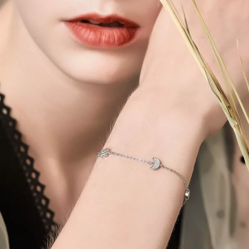 (afbeelding voor) Pandora Style Maan Zon En Sterren Armband - SCB081 - Bekijken 2