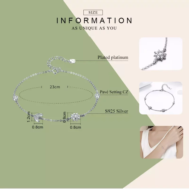 (afbeelding voor) Pandora Style Maan Zon En Sterren Armband - SCB081 - Bekijken 4