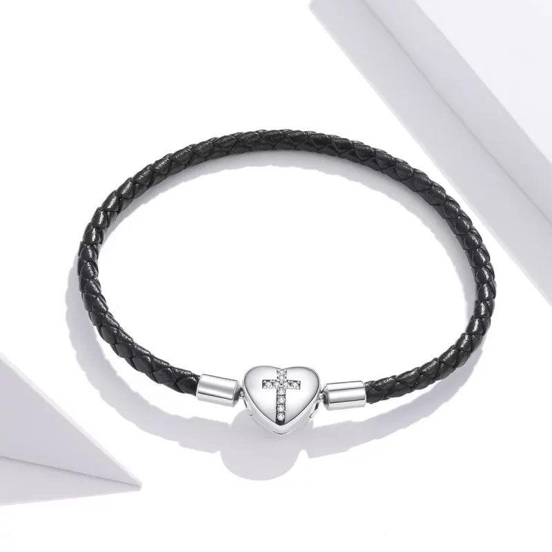 (afbeelding voor) Pandora Style Modern kruisleer Leren armband - SCB205 - Bekijken 2