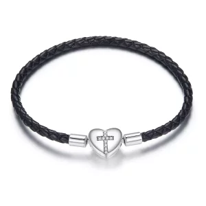 Pandora Style Modern kruisleer Leren armband - SCB205 (afbeelding voor) Pandora Style Modern kruisleer Leren armband - SCB205
