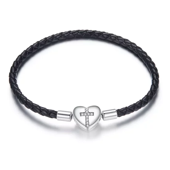 (afbeelding voor) Pandora Style Modern kruisleer Leren armband - SCB205