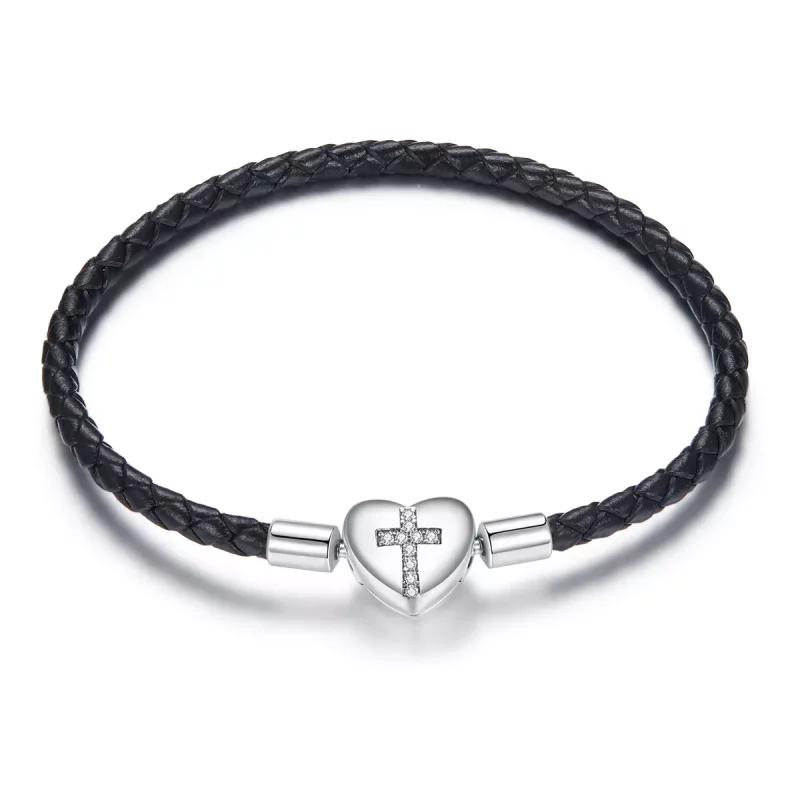 (afbeelding voor) Pandora Style Modern kruisleer Leren armband - SCB205