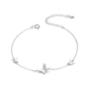 Pandora Style Omringde vlinders Sliding Armband - SCB197 (afbeelding voor) Pandora Style Omringde vlinders Sliding Armband - SCB197