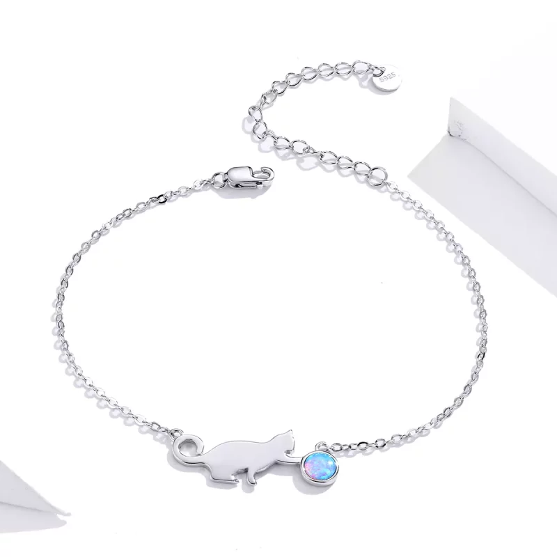 (afbeelding voor) Pandora Style Opaal Kat Armband - SCB175 - Bekijken 2