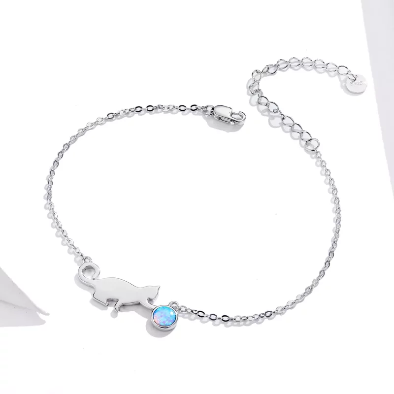 (afbeelding voor) Pandora Style Opaal Kat Armband - SCB175 - Bekijken 3