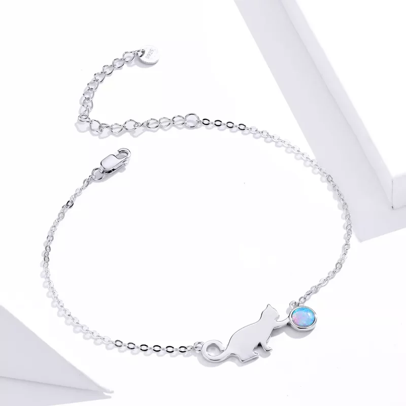 (afbeelding voor) Pandora Style Opaal Kat Armband - SCB175 - Bekijken 4