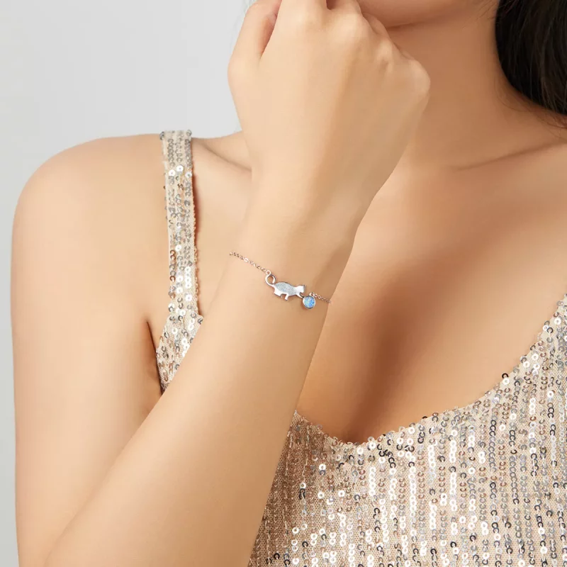 (afbeelding voor) Pandora Style Opaal Kat Armband - SCB175 - Bekijken 7