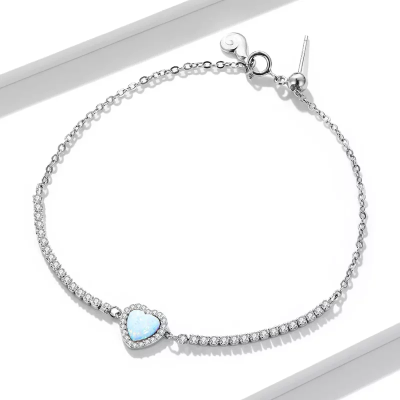 (afbeelding voor) Pandora Style Opaal Liefde Armband - BSB086 - Bekijken 5
