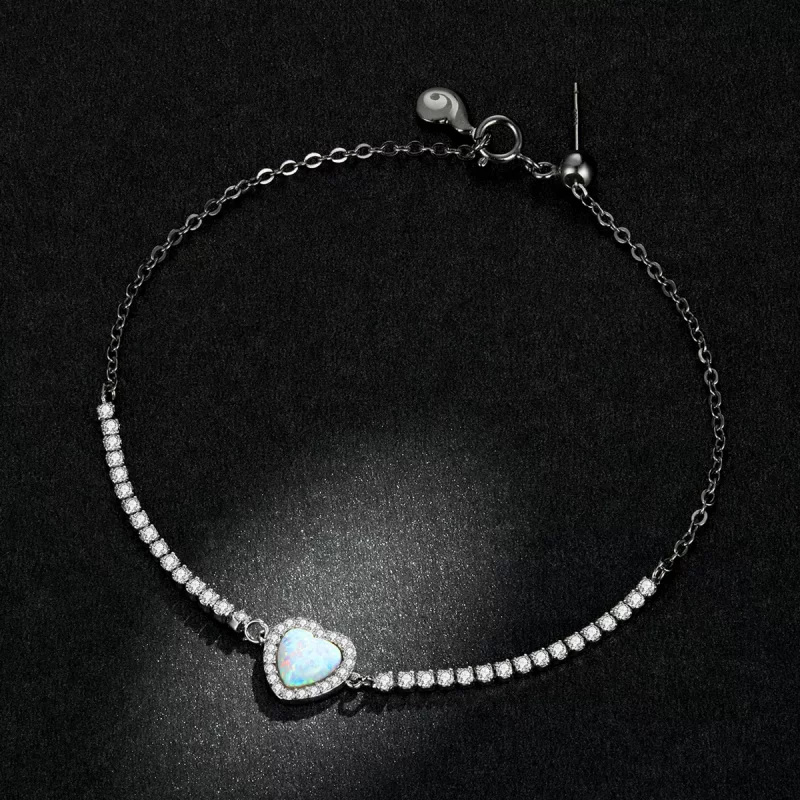(afbeelding voor) Pandora Style Opaal Liefde Armband - BSB086 - Bekijken 6
