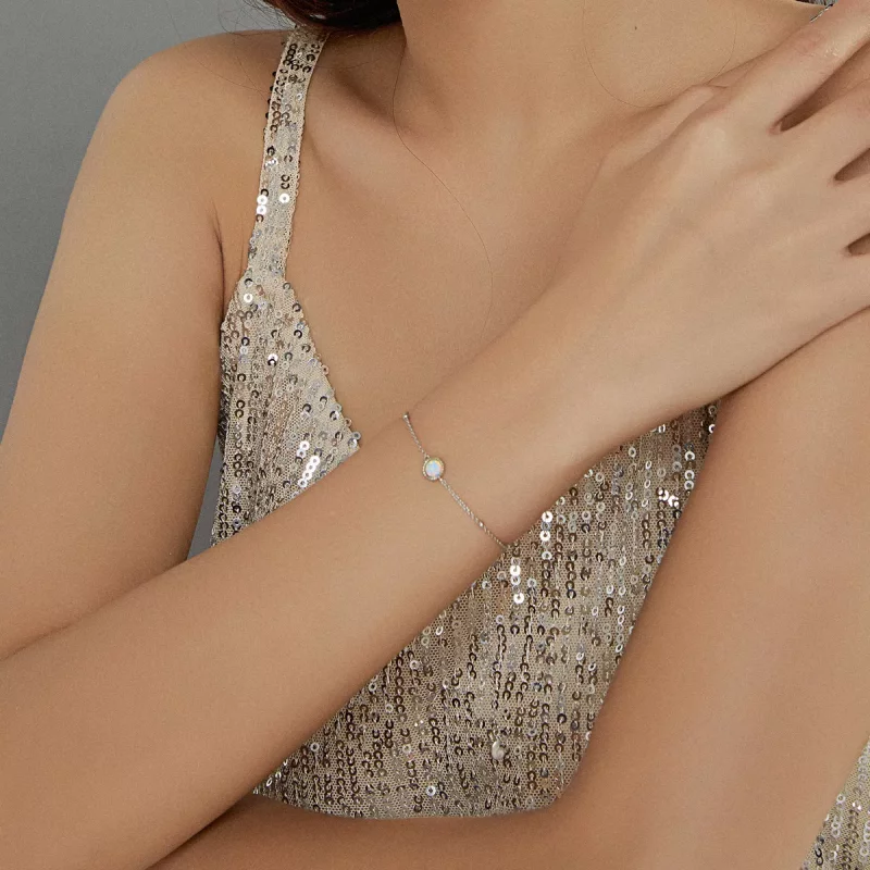 (afbeelding voor) Pandora Style Prachtige Opaal Sliding Armband - BSB054 - Bekijken 7
