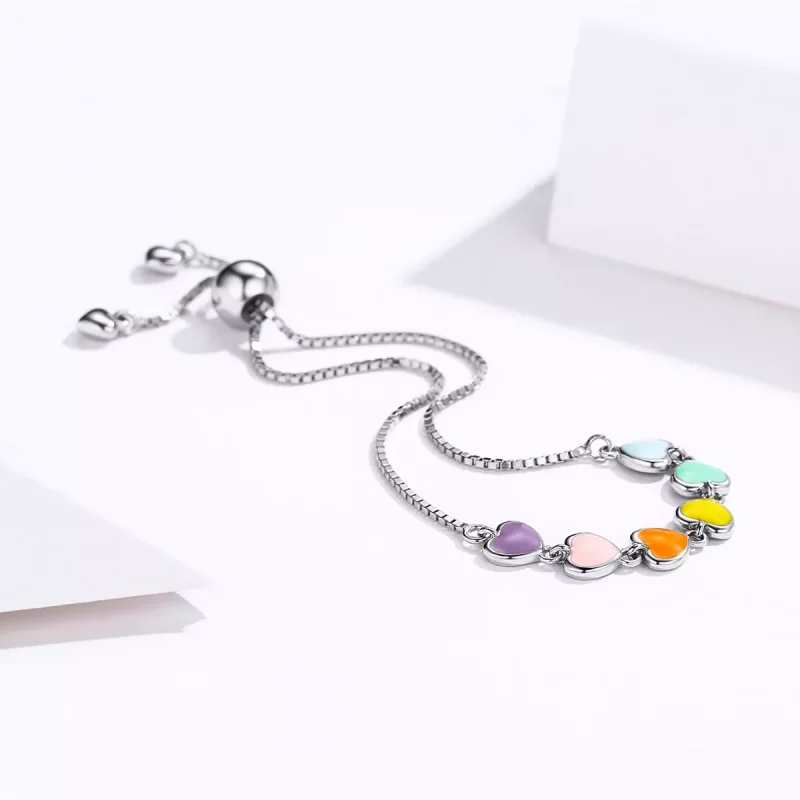 (afbeelding voor) Pandora Style Regenboog Harten Armband - SCB158 - Bekijken 4