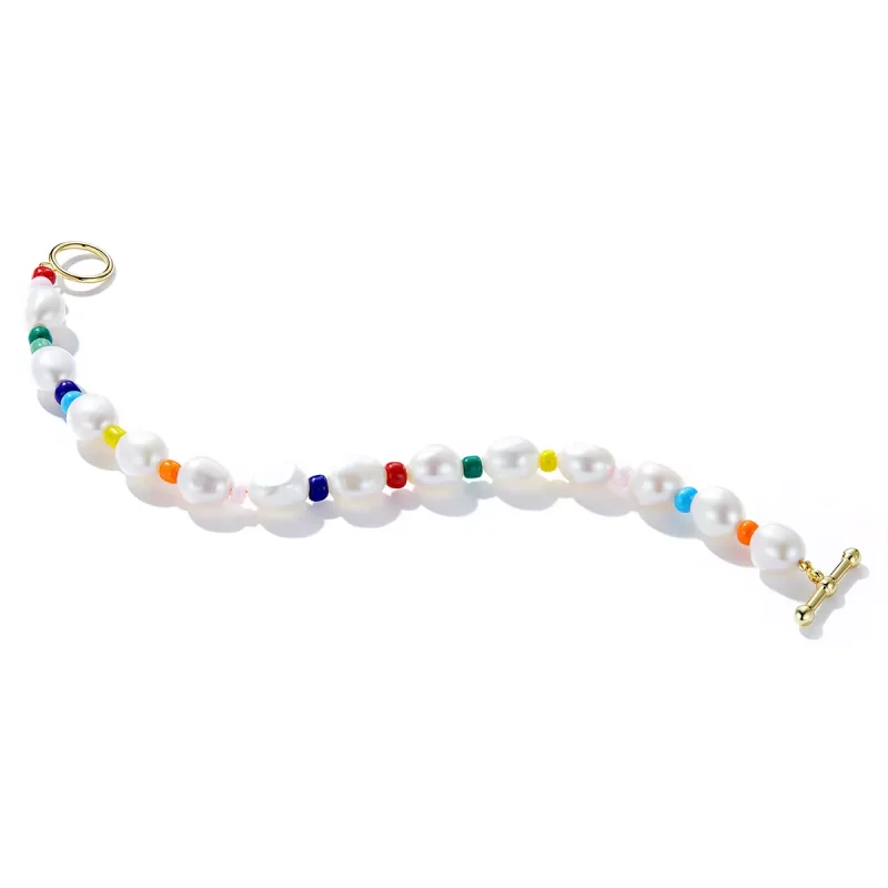 (afbeelding voor) Pandora Style Regenboog Parel Armband - BSB074 - Bekijken 4