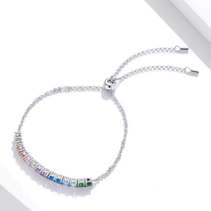 (afbeelding voor) Pandora Style Regenboogbrug Sliding Armband - SCB213 - Bekijken 3