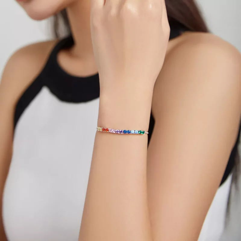 (afbeelding voor) Pandora Style Regenboogbrug Sliding Armband - SCB213 - Bekijken 5