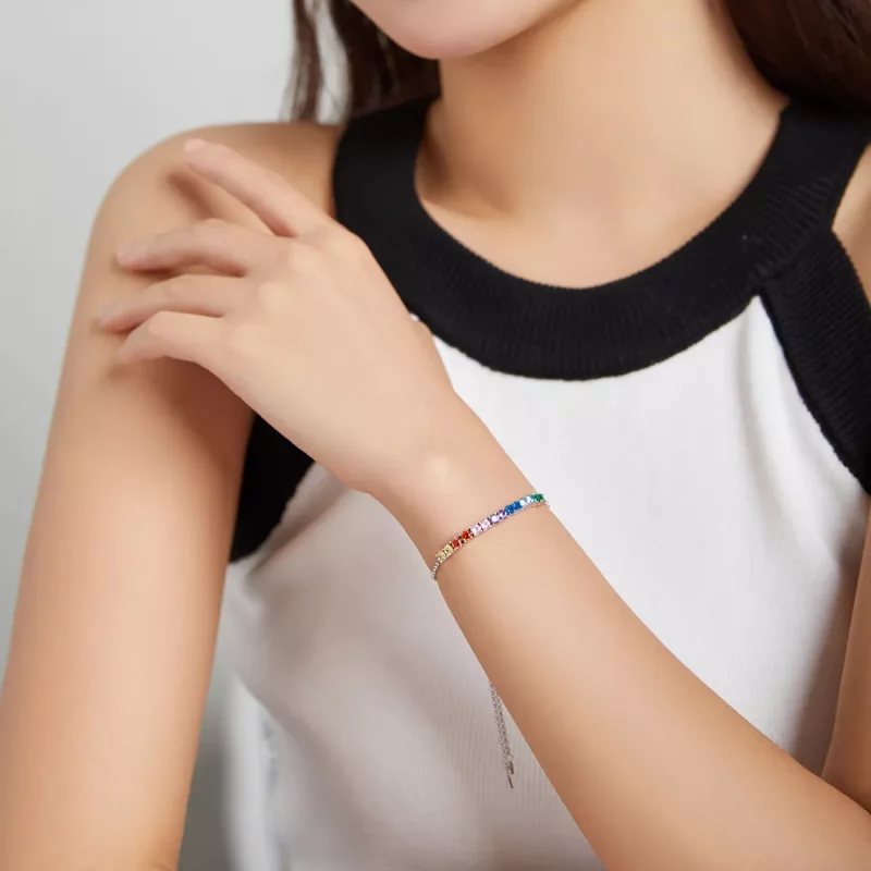 (afbeelding voor) Pandora Style Regenboogbrug Sliding Armband - SCB213 - Bekijken 6