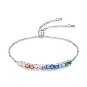 (afbeelding voor) Pandora Style Regenboogbrug Sliding Armband - SCB213