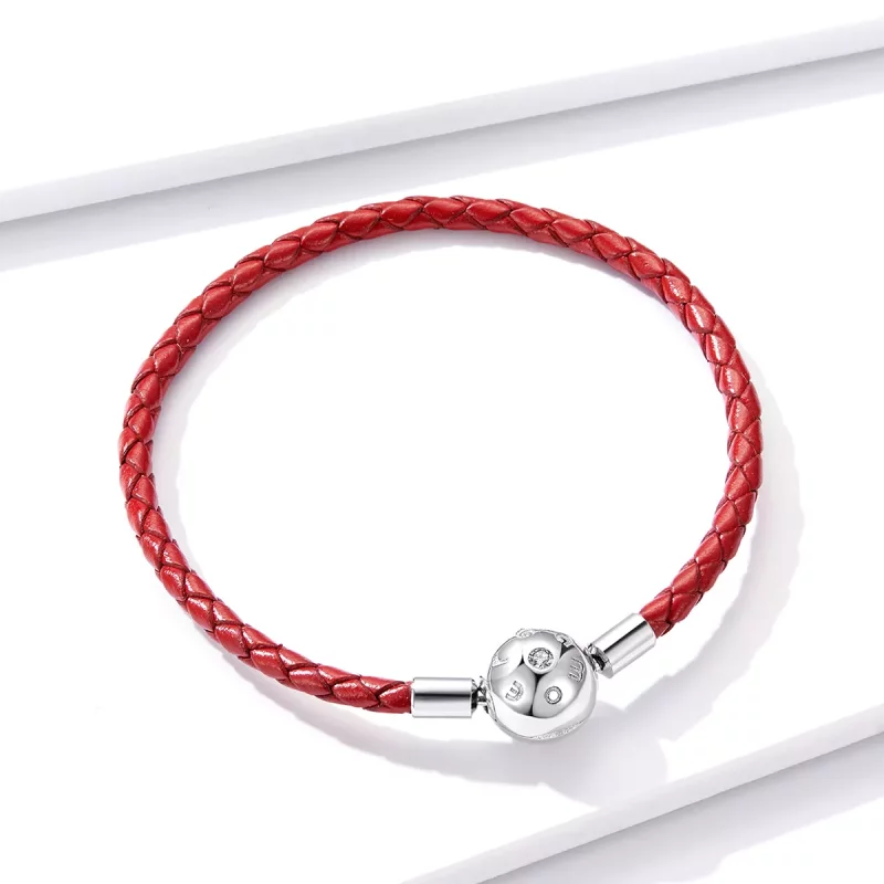 (afbeelding voor) Pandora Style Rood Leer Leren armband - BSB042 - Bekijken 2