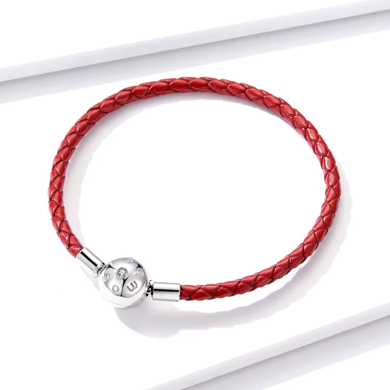 (afbeelding voor) Pandora Style Rood Leer Leren armband - BSB042 - Bekijken 3