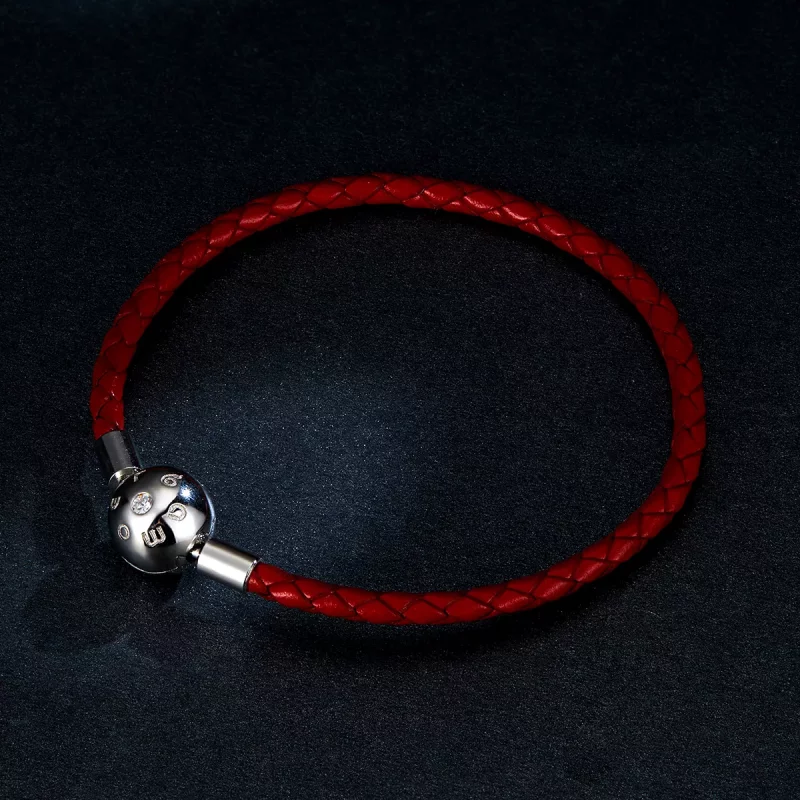 (afbeelding voor) Pandora Style Rood Leer Leren armband - BSB042 - Bekijken 5