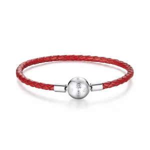 Pandora Style Rood Leer Leren armband - BSB042 (afbeelding voor) Pandora Style Rood Leer Leren armband - BSB042
