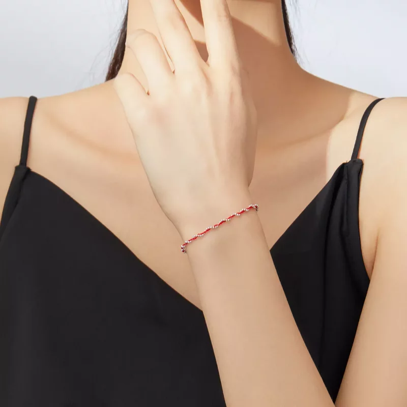 (afbeelding voor) Pandora Style Rood touw Koordarmbanden - SCB173-RD - Bekijken 4