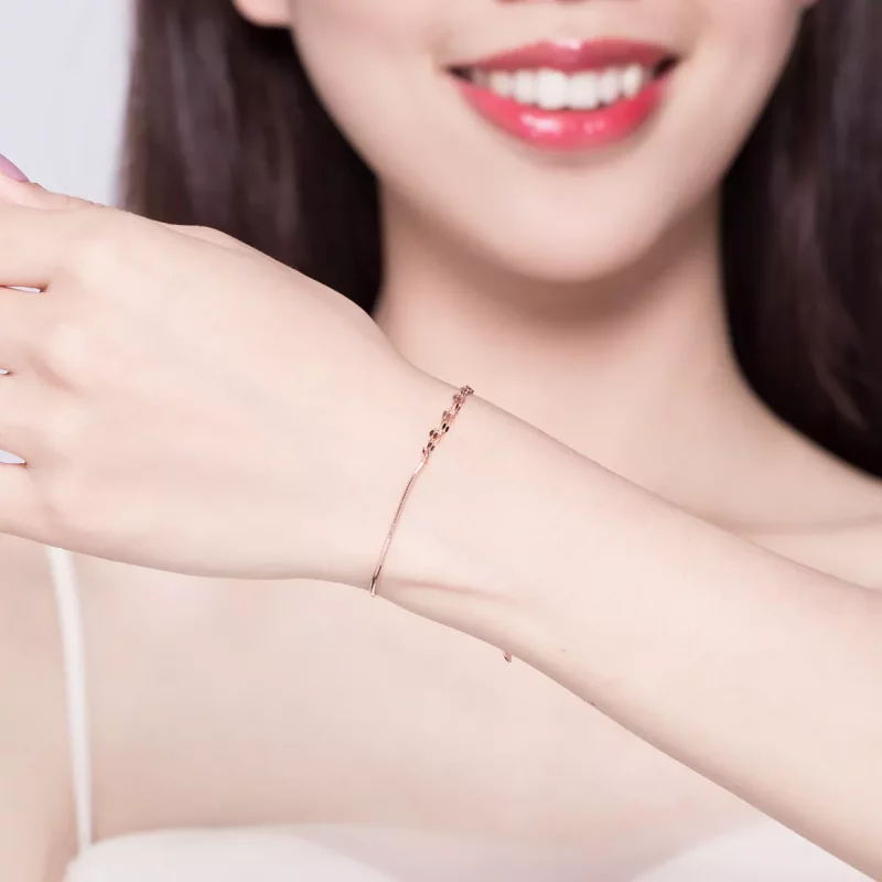 (afbeelding voor) Pandora Style Rose Eenvoudige lijn Armband - SCB149 - Bekijken 2
