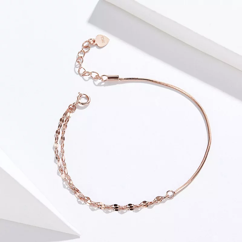 (afbeelding voor) Pandora Style Rose Eenvoudige lijn Armband - SCB149 - Bekijken 4