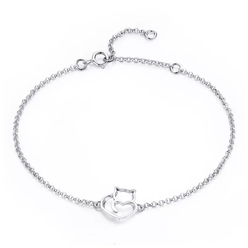 (afbeelding voor) Pandora Style Rose Schattige kat Armband - SCB102-C