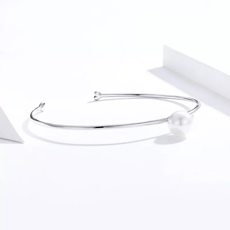 (afbeelding voor) Pandora Style Stille Parel Open Bangle - SCB168 - Bekijken 3