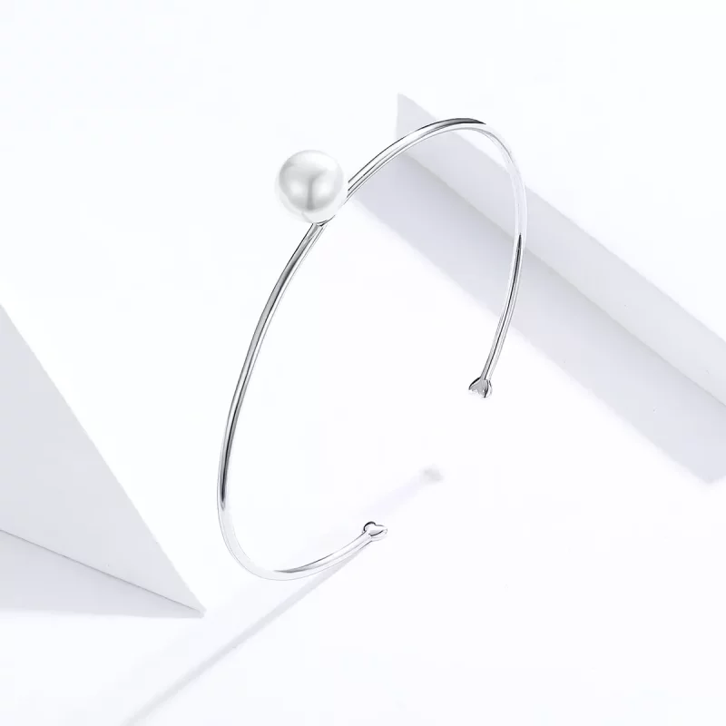 (afbeelding voor) Pandora Style Stille Parel Open Bangle - SCB168 - Bekijken 4
