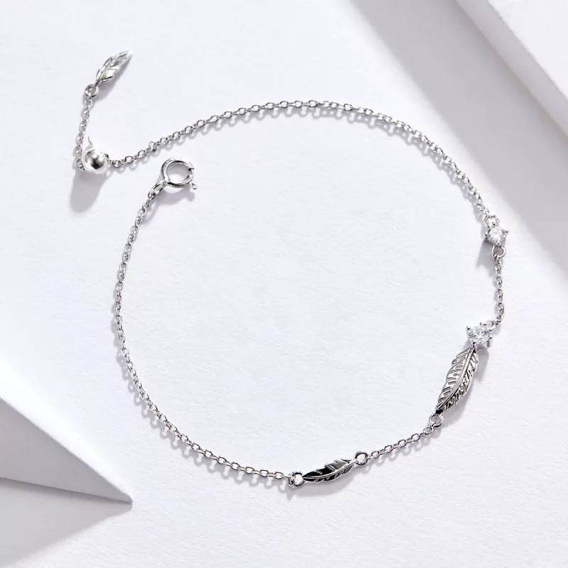 (afbeelding voor) Pandora Style Veer Armband - SCB133 - Bekijken 3