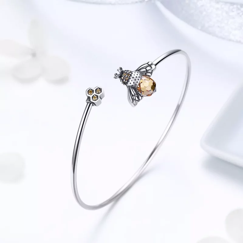 (afbeelding voor) Pandora Style Verhaal van de bij Open Bangle - SCB104 - Bekijken 4
