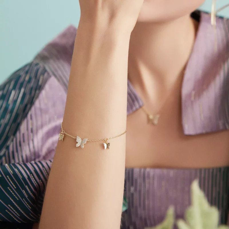 (afbeelding voor) Pandora Style Vlindereffect Armband - BSB064 - Bekijken 6
