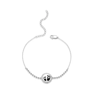 Pandora Style voetafdruk Sliding Armband - SCB209 (afbeelding voor) Pandora Style voetafdruk Sliding Armband - SCB209