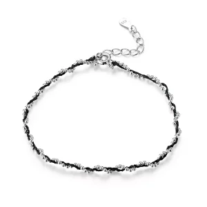 Pandora Style Zwart touw Koordarmbanden - SCB173-BK (afbeelding voor) Pandora Style Zwart touw Koordarmbanden - SCB173-BK