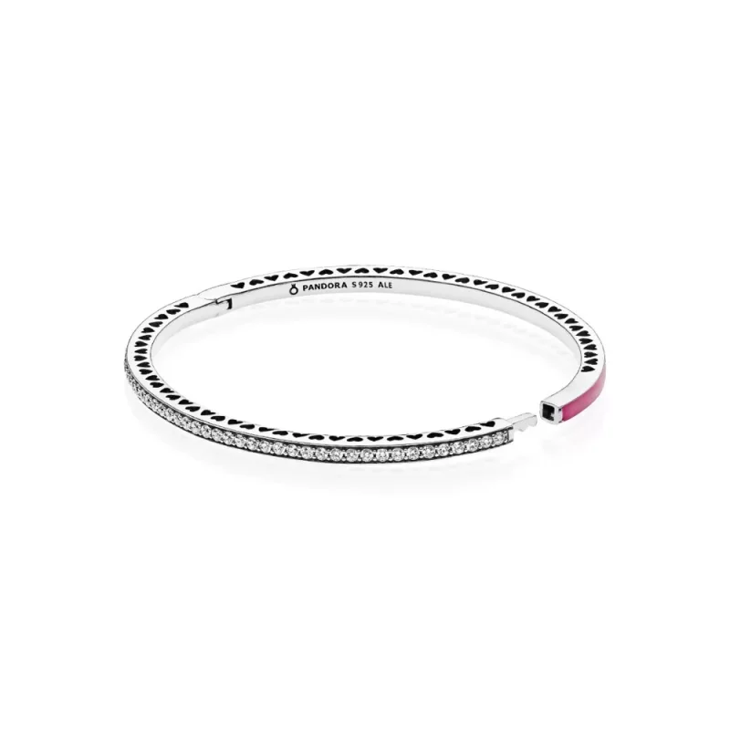 (afbeelding voor) Cerise Radiant Hearts Of Pandora Bangle - 590537En69 - Bekijken 2