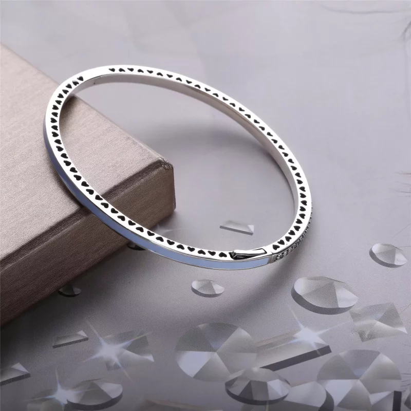 (afbeelding voor) Light Blue Radiant Hearts Of Pandora Bangle - 590537En131 - Bekijken 3