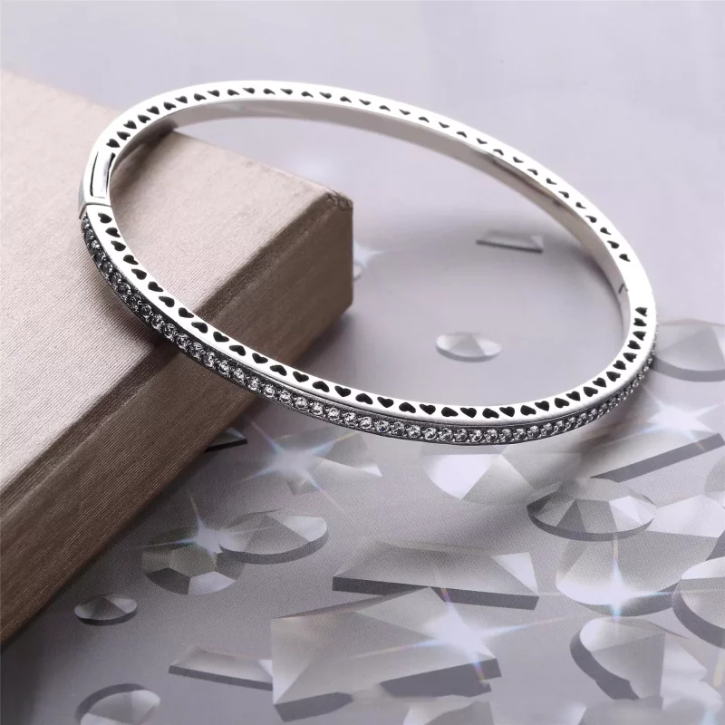 (afbeelding voor) Light Blue Radiant Hearts Of Pandora Bangle - 590537En131 - Bekijken 4