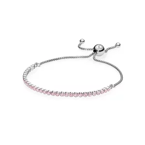 (afbeelding voor) PANDORA Flexibele Armband Roze Glinsterende Stenen 590524PCZ