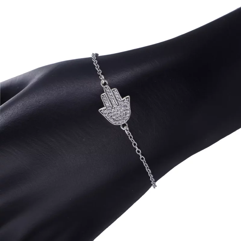 (afbeelding voor) PANDORA HaMSa Hand Silver Armband With Cubic Zirconia - 590505CZ - Bekijken 3