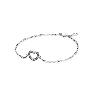 (afbeelding voor) PANDORA Heart Silver Armband With Cubic Zirconia - 590508CZ